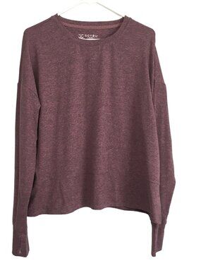 SoyBu Women's Heathered Burgandy Long Sleeved T-Shirt XL